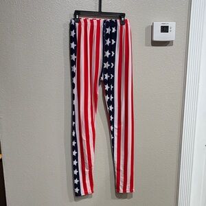 Patriotic Stars and Stripes Leggings